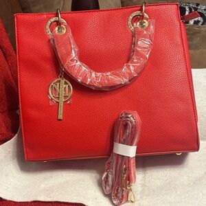 Badgley Mischka Red Shoulder Bag